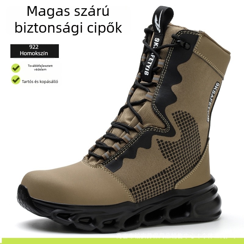 Magas szárú munkavédelmi bakancs acélorrúval, vízálló és porálló, ütés- és perforáció elleni védelemmel, férfiaknak