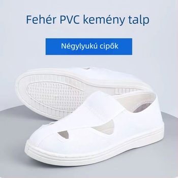 PVC antistatikus pormentes munkacipő műhelyekhez, elektronikai gyárakhoz, lélegző és kényelmes, uniszex