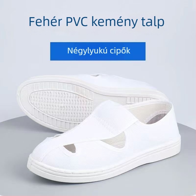 PVC antistatikus pormentes munkacipő műhelyekhez, elektronikai gyárakhoz, lélegző és kényelmes, uniszex