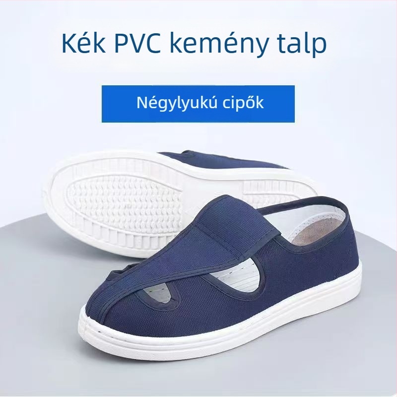 PVC antistatikus pormentes munkacipő műhelyekhez, elektronikai gyárakhoz, lélegző és kényelmes, uniszex