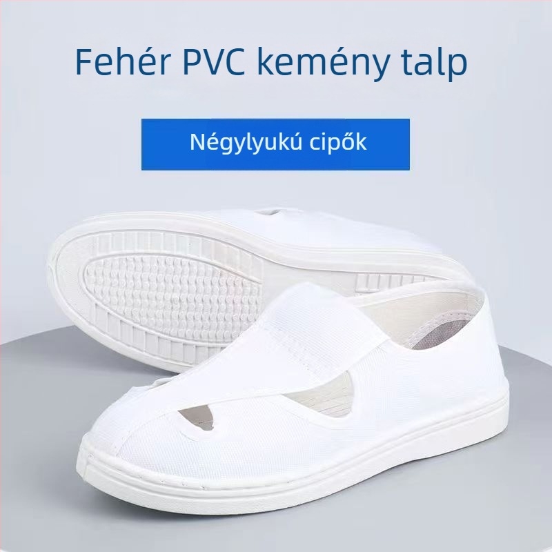 PVC antistatikus pormentes munkacipő műhelyekhez, elektronikai gyárakhoz, lélegző és kényelmes, uniszex