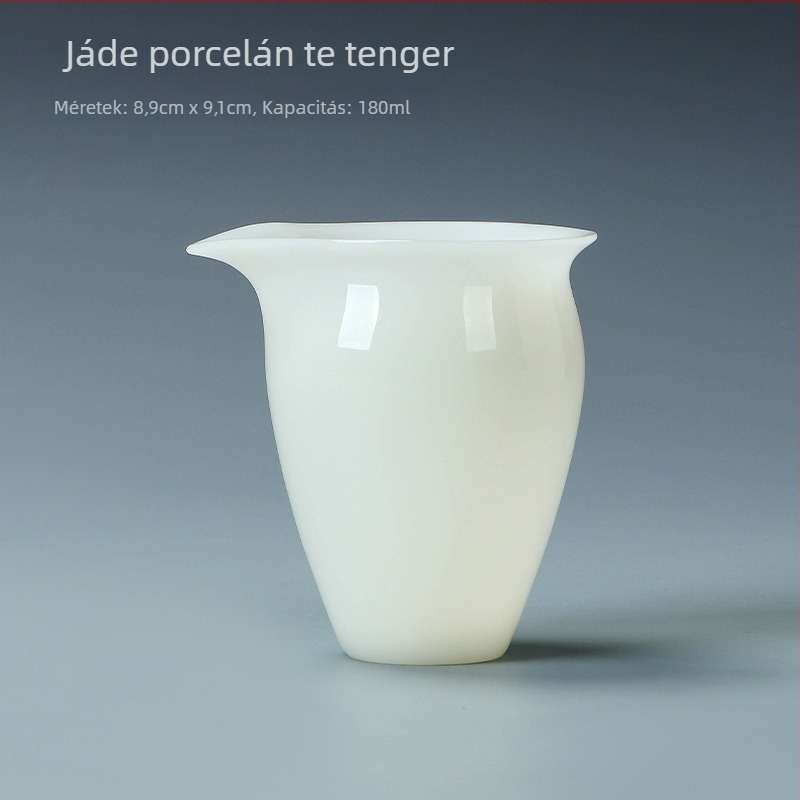 Fehér porcelán teakeverő pohár, Kung Fu teás készlet kiegészítők, teáskanna, céges logóval ellátott ajándék a cég megnyitójára