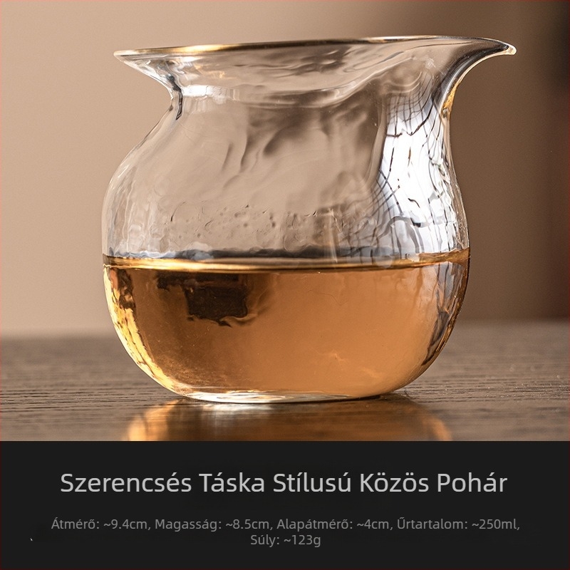 Gongfu teáskészlet hőálló boroszilikát üvegből, nagy kapacitású egyenlítő pohárral és teakeverő tartállyal otthoni használatra
