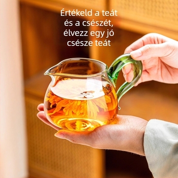 Vastagított üvegből készült teaosztó pohár szűrővel és fedővel, átlátszó japán stílusú teáskészlet-kiegészítő, hőálló infúziós szűrő