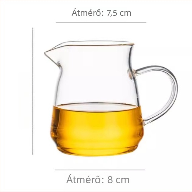 Vastagított, hőálló üvegből készült tea adagoló pohár, otthoni használatra