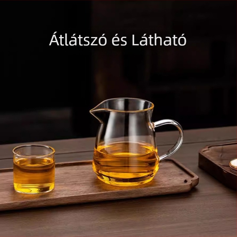 Vastagított, hőálló üvegből készült tea adagoló pohár, otthoni használatra