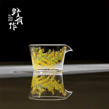 Japán stílusú üvegpohár otthoni teaceremóniához, teás elválasztó, elegáns teáscsésze