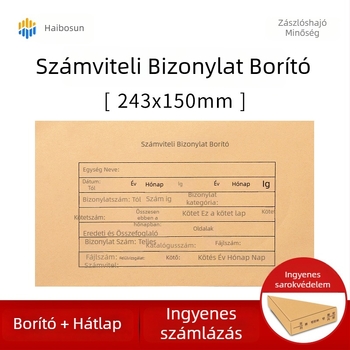 Haiboxin Könyvelési bizonylatfedél, 243×150 mm, Kraft papír, kötéses irattartó, sarokmegerősítéssel