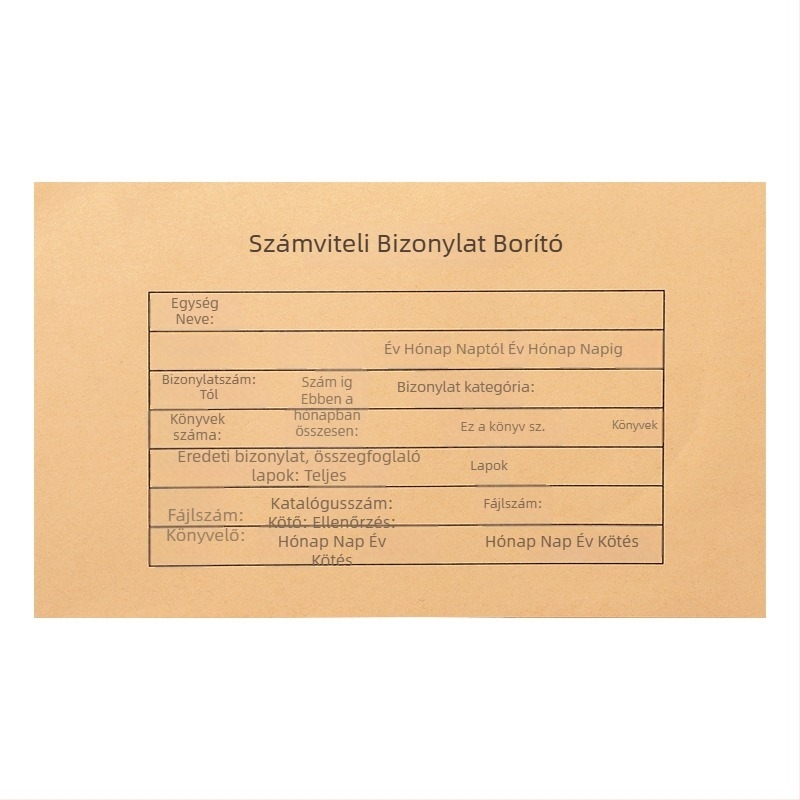 Haiboxin Könyvelési bizonylatfedél, 243×150 mm, Kraft papír, kötéses irattartó, sarokmegerősítéssel