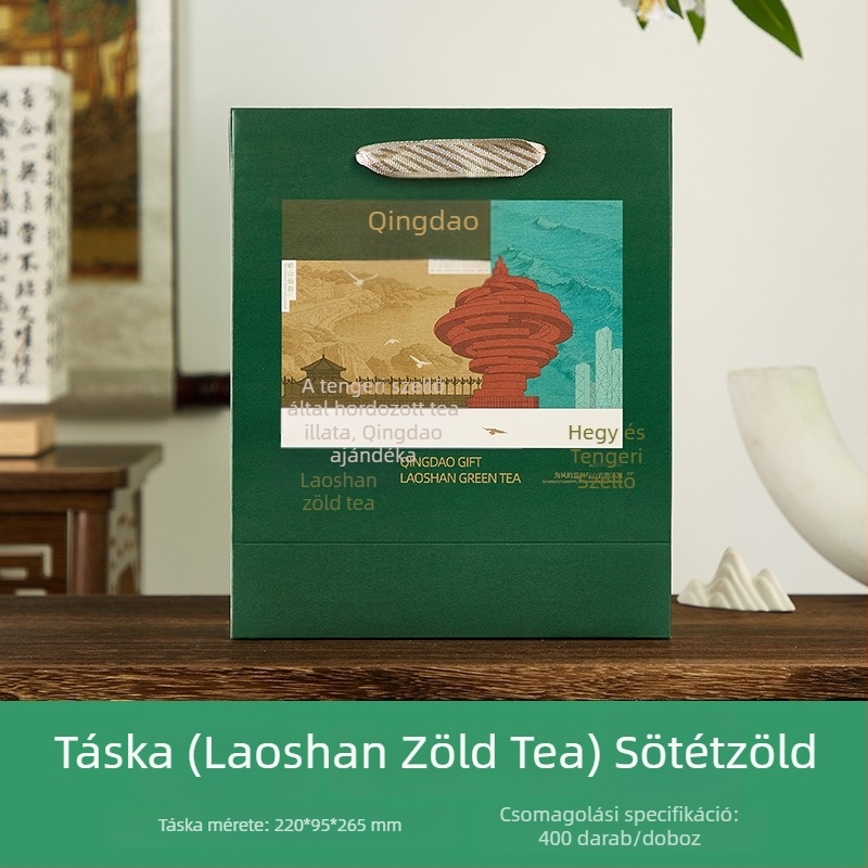 Tealevelekhez tartó kézitáska kartonos csomagolással, ajándéktáska