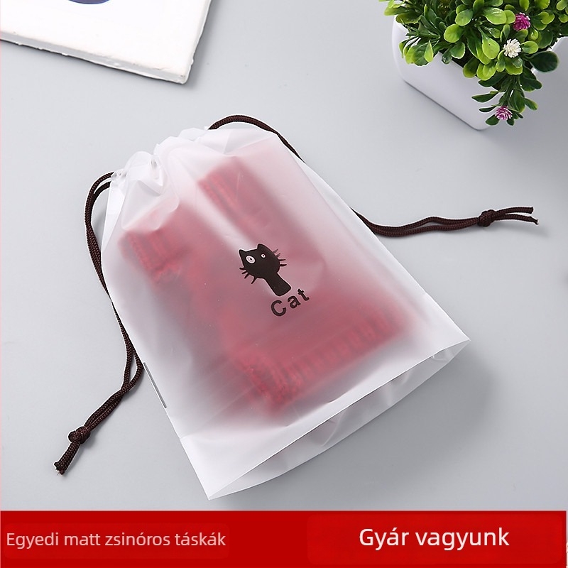 Személyre szabott matt húzózáras tárolótáska ruhákhoz és cipőkhöz – por- és nedvességálló utazási szervező, cartoon mintázatú