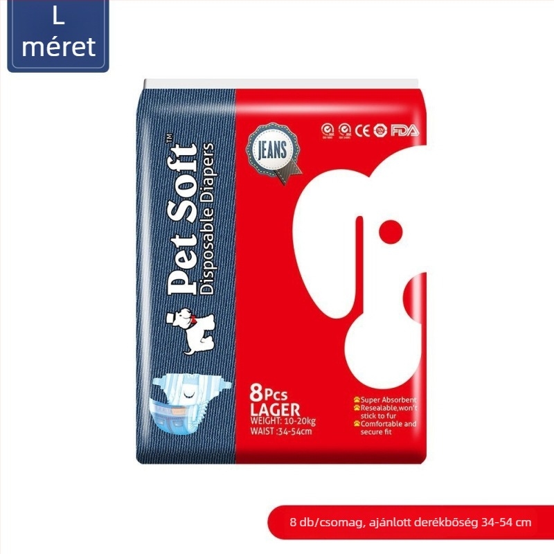 Petsoft Denim kutya pelenkék nőstény kutyáknak - nem szőtt anyag, menstruációs/fiziológiai nadrágok