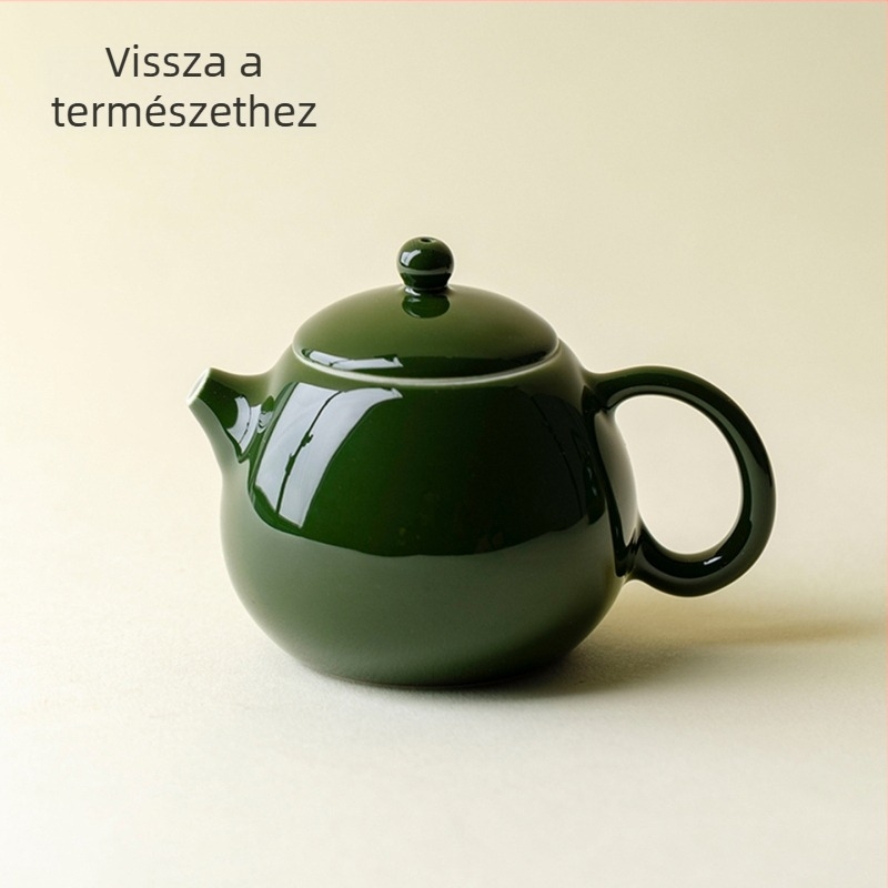 Kézzel készített kerámiás teáskanna bambuszlevél zöld teához, egy személyes használatra, modern minimalista kung fu teáskészlet