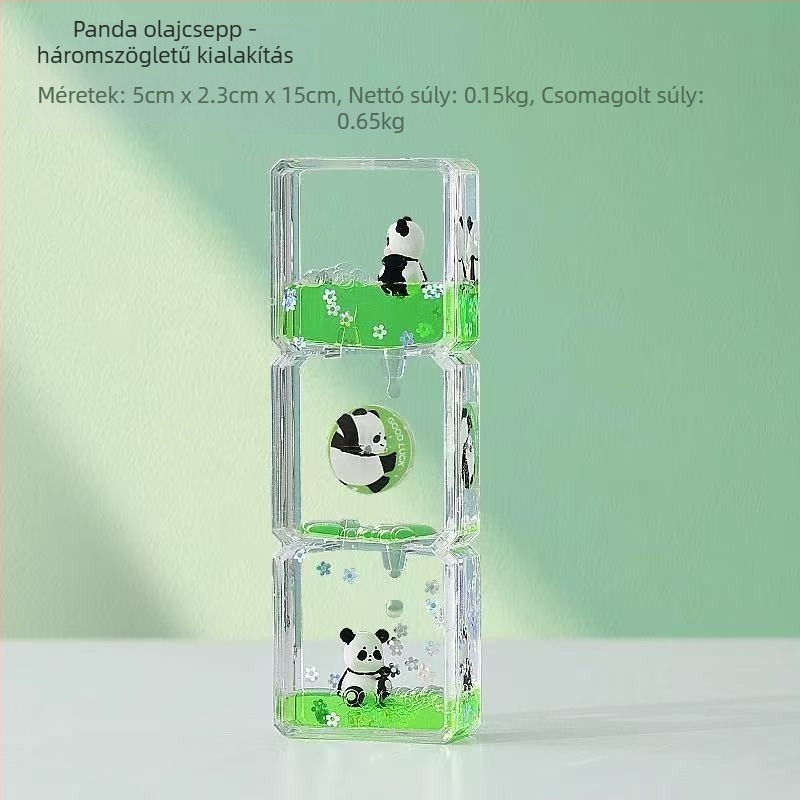 Aranyos Panda olajcseppes homokóra — asztali dekoráció, skandináv stílusú, ajándék gyermekeknek