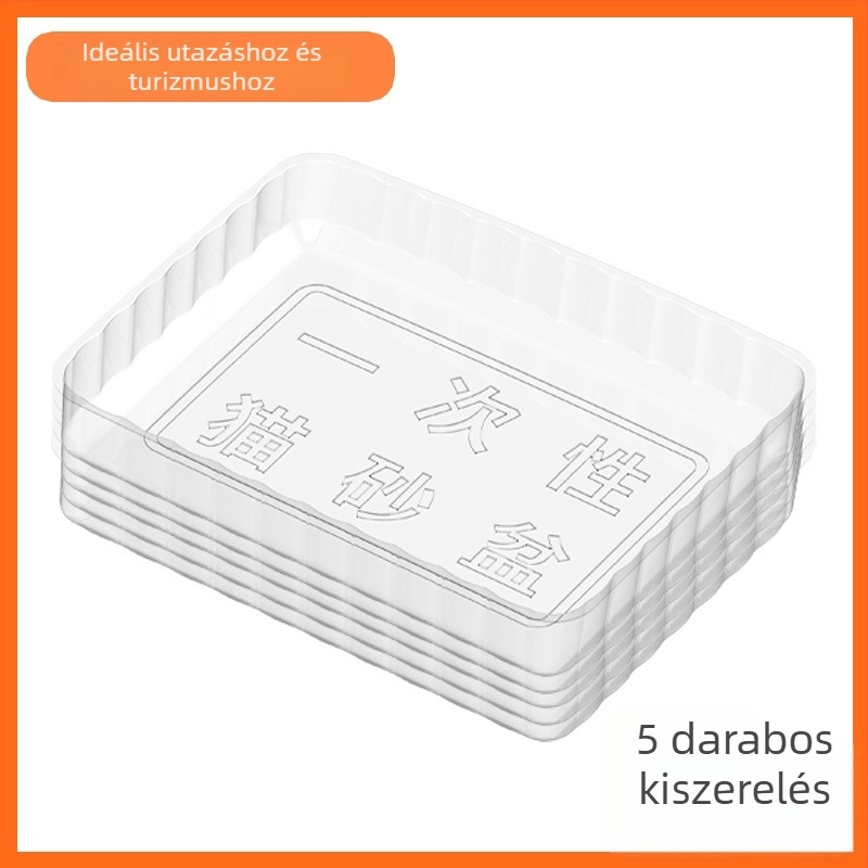 Egyszer használatos macska toalett tál, vízálló, fröccsenés elleni, extra nagy, hordozható autóhoz