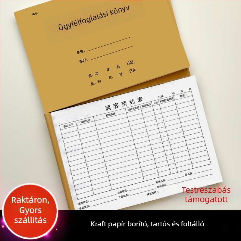 Szépségszalon ügyfélprofil és időpont-regisztrációs könyv, tagsági regisztrációs űrlap