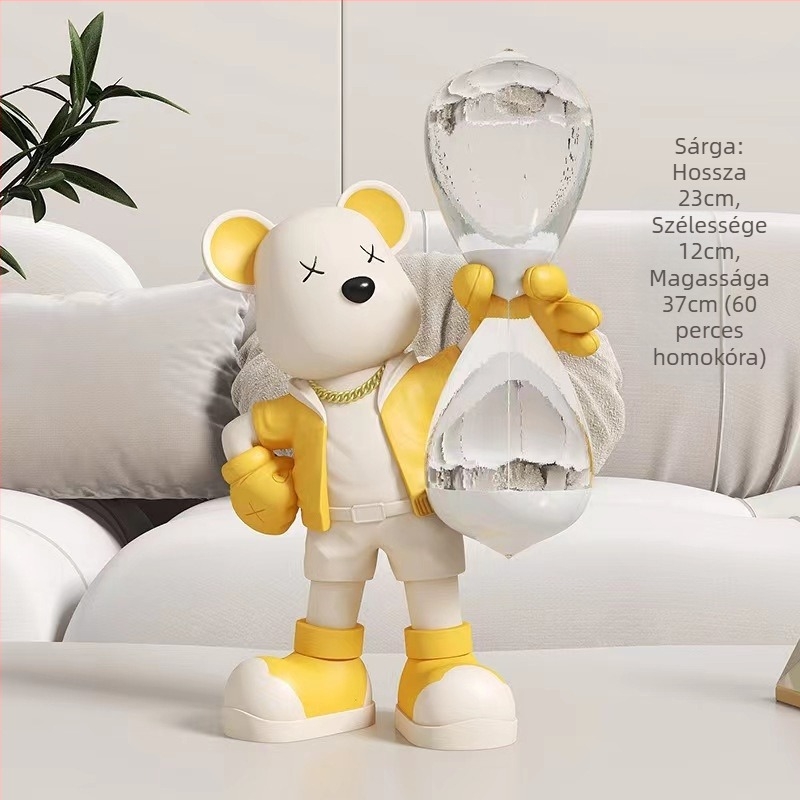 Kreatív medve homokórás üveg – asztali dekoráció, otthoni dekoráció, születésnapi ajándék