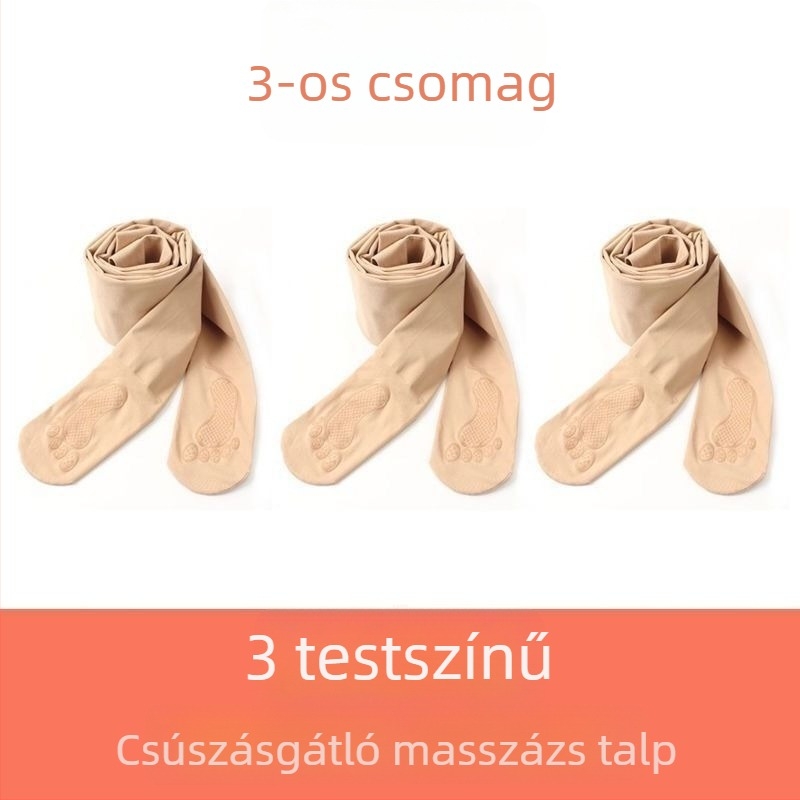 Plusz méretű női harisnya tavasz-őszre, vékony, anti-szakadás, természetes nude szín, csúszásmentes a redőnél