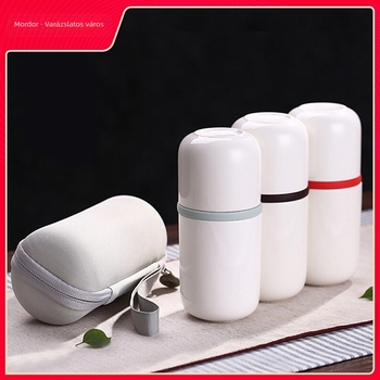 Gongfu teáskészlet utazáshoz – mini csésze csontporcelánból 1–2 fő részére