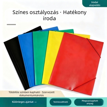 Átlátszó A4-es mappa twill elasztikus pánttal, modell 988, egyszínű, matt felület