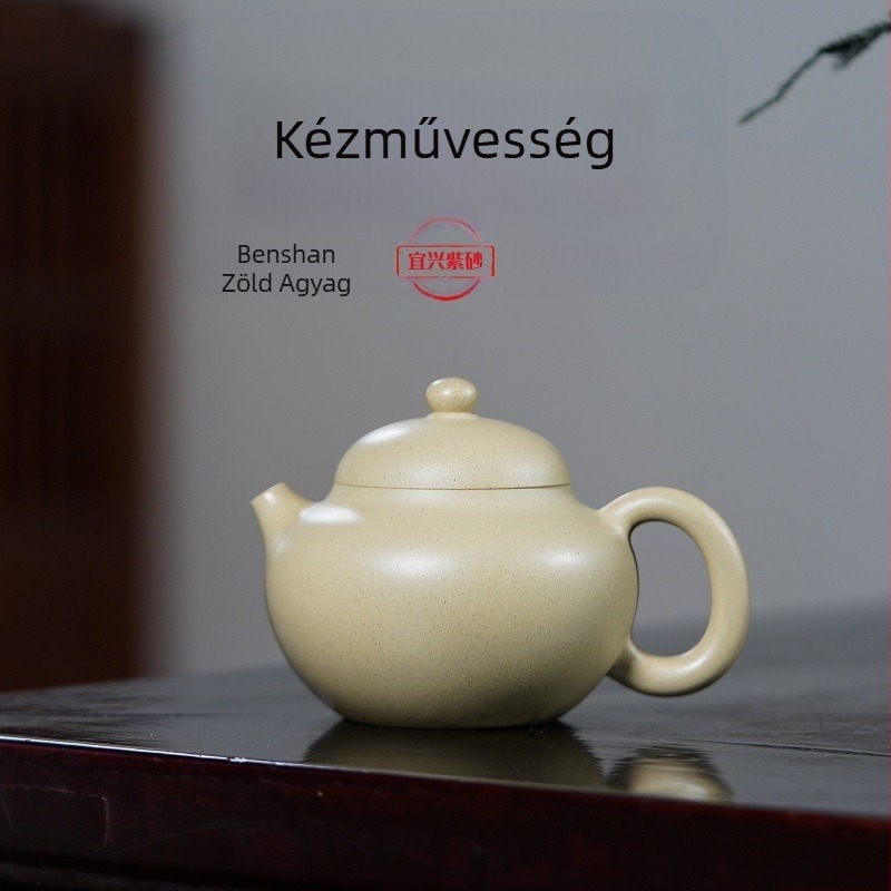Yixing lila színű teáskanna, kézzel készített neves mester által, teáskészlet ajándékba