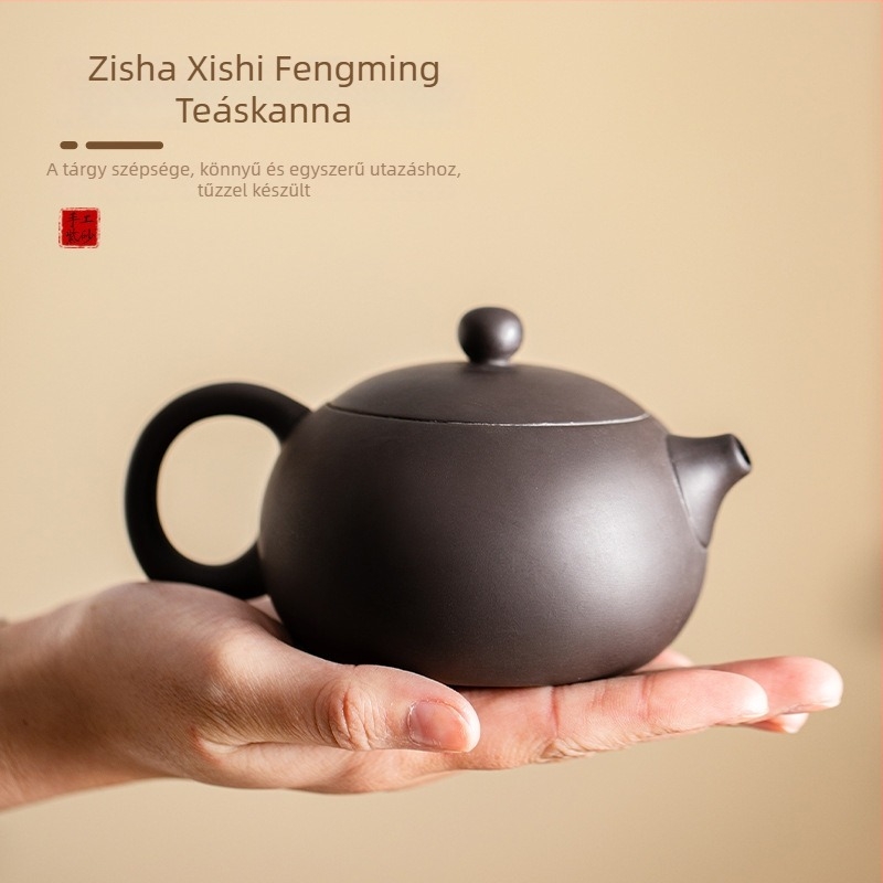 Fengming Xi Shi teáskanna lila homok agyagból – retro kerámia otthoni használatra golyós szűrővel a sima áramláshoz