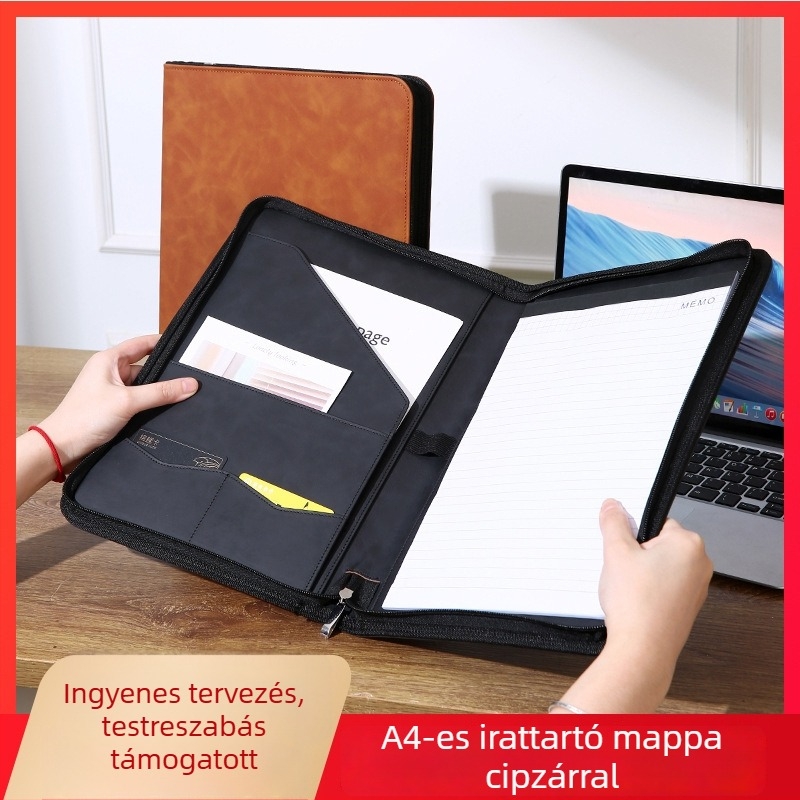 A4-es dokumentum cipzáras táska, PP anyag, logó testreszabható