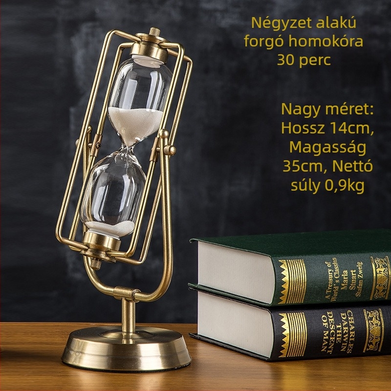 Kreatív fém homokórás időmérő, 15 perc, íróasztal és tanuló szoba dekoráció, otthoni dísz, ajándék barátoknak