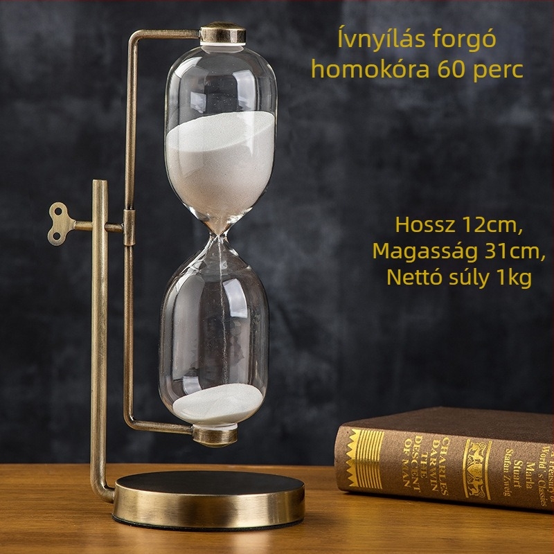 Kreatív fém homokórás időmérő, 15 perc, íróasztal és tanuló szoba dekoráció, otthoni dísz, ajándék barátoknak