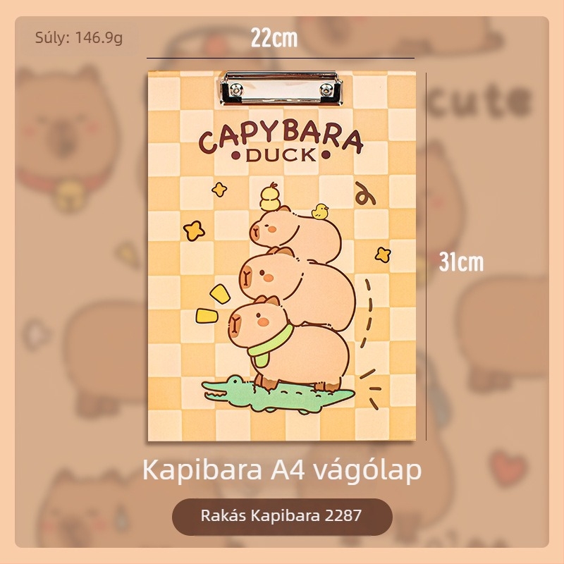 Rajzfilmszerű A4-es irattartó klipszes, nagy méretű, minimalistikus irodai írófelület