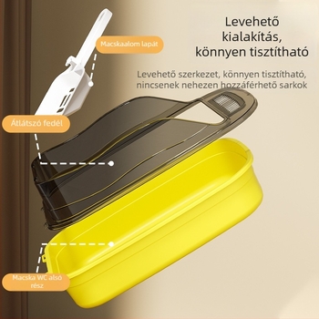 Megvastított félig zárt macskaalom-tál, túlméretes méretben, macskáknak és kiscicáknak