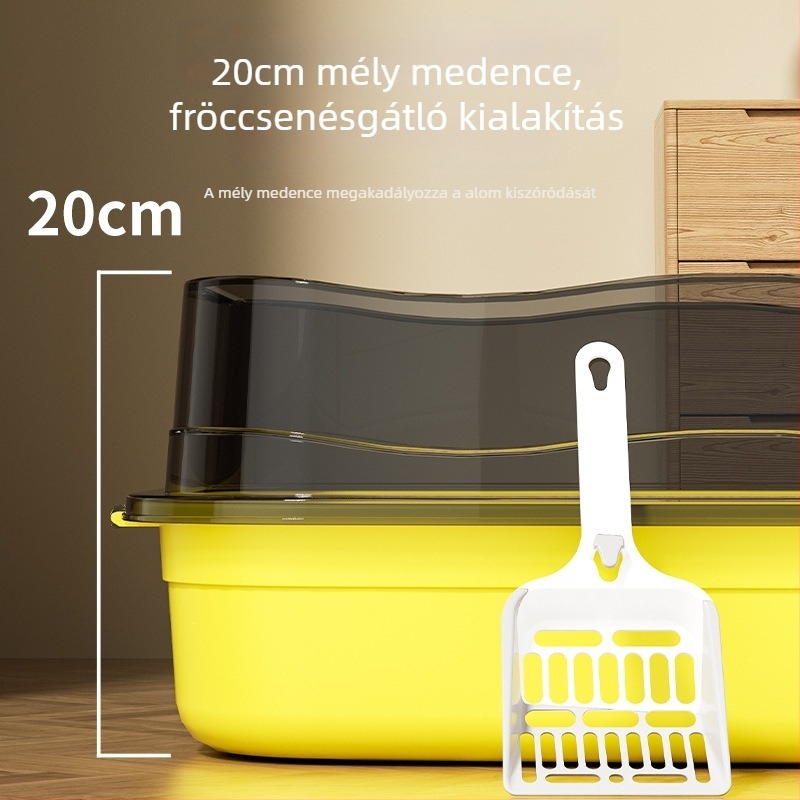 Megvastított félig zárt macskaalom-tál, túlméretes méretben, macskáknak és kiscicáknak