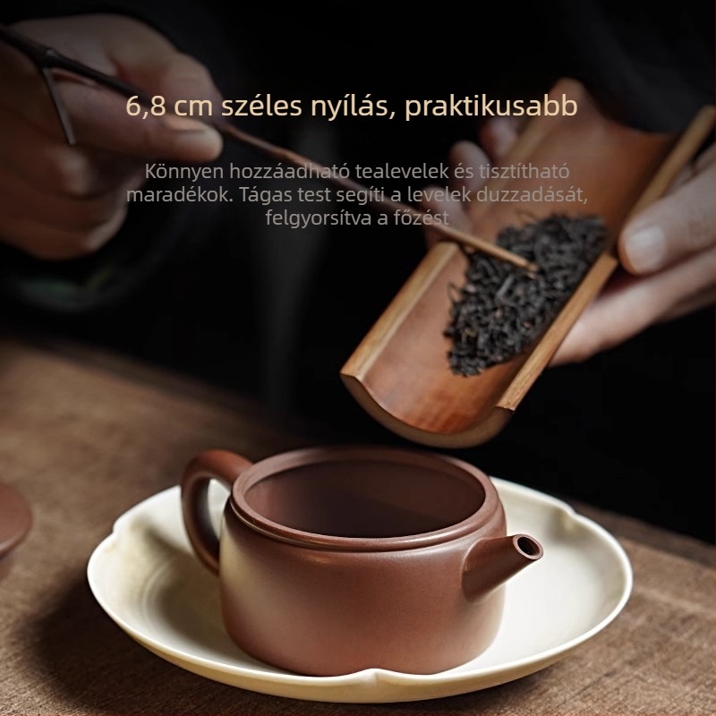 Yixing autentikus lila agyag teáskanna, prémium minőség, modern minimalista stílus, otthoni használatra, ajándékdobozban