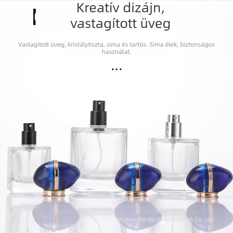 30 ml-es üveg parfümös flakon permetezővel, üres kozmetikai flakon, hordozható prémium kialakítás