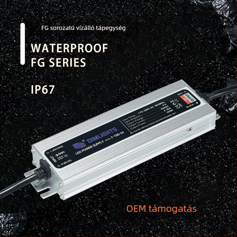 IP67 vízálló kültéri LED tápegység 12V/24V LED szalagokhoz – állandó feszültség, LED meghajtó FG