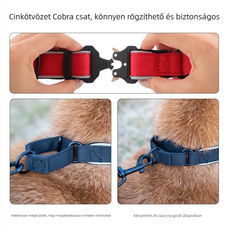 Kültéri taktikai nyakörv közepes és nagy testű kutyák számára robbanásbiztos, Golden Retriever és Border Collie számára nylonból