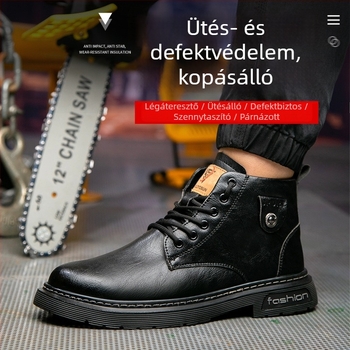 Valódi bőrből és mikroszálas bőrből készült munkavédelmi cipők, puhák és kényelmesek, vízállóak, ütés- és átszúrás elleni védelem, kopásálló és csúszásmentes.