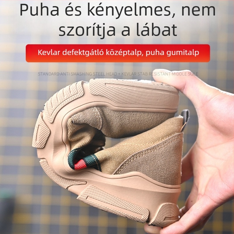Férfi munkavédelmi cipő acélorrú – ütés- és perforáció elleni védelem, csúszásmentes