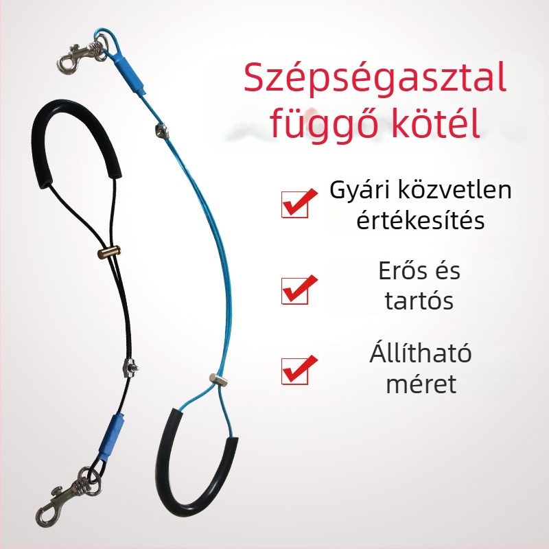 Állatgrooming asztal boom kar, nylon szalaggal és vezérlő kötéllel – rögzítő kötél a fürdetéshez, kutyák és macskák számára