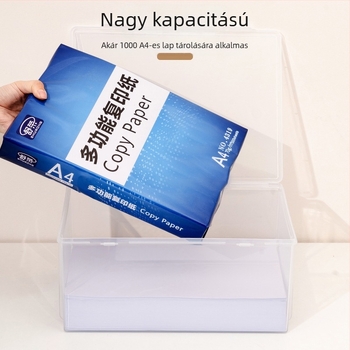 Átlátszó A4-es papírtároló doboz irodai asztalhoz – papír- és dokumentum szervező