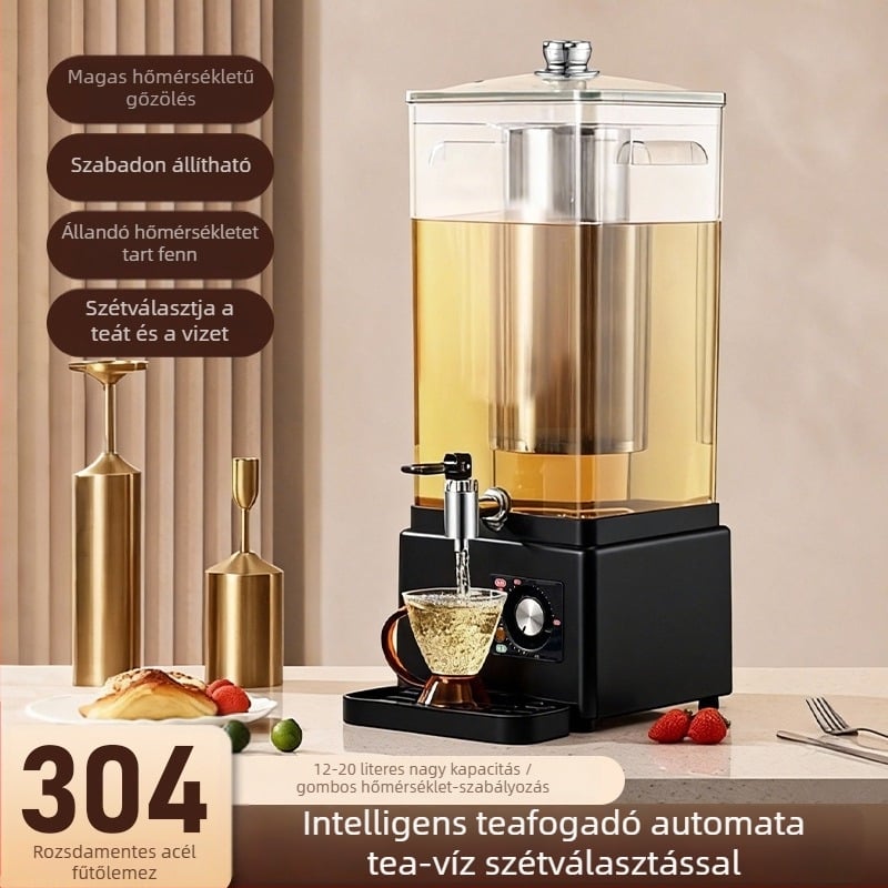 Kereskedelmi ételminőségű állandó hőmérsékletű intelligens teafőző, nagy kapacitású tartály