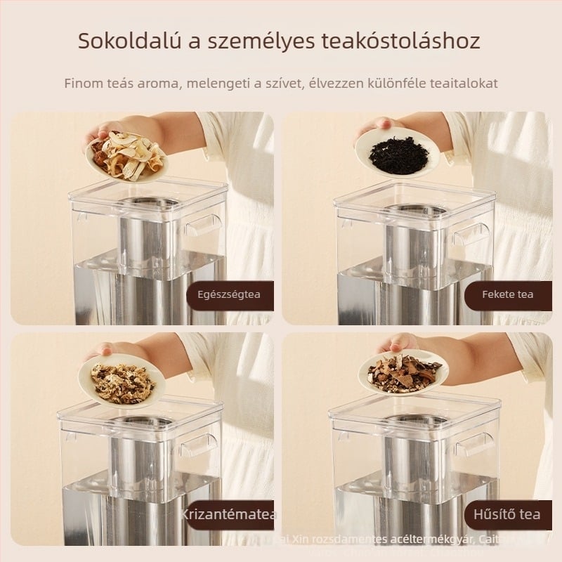 Kereskedelmi ételminőségű állandó hőmérsékletű intelligens teafőző, nagy kapacitású tartály