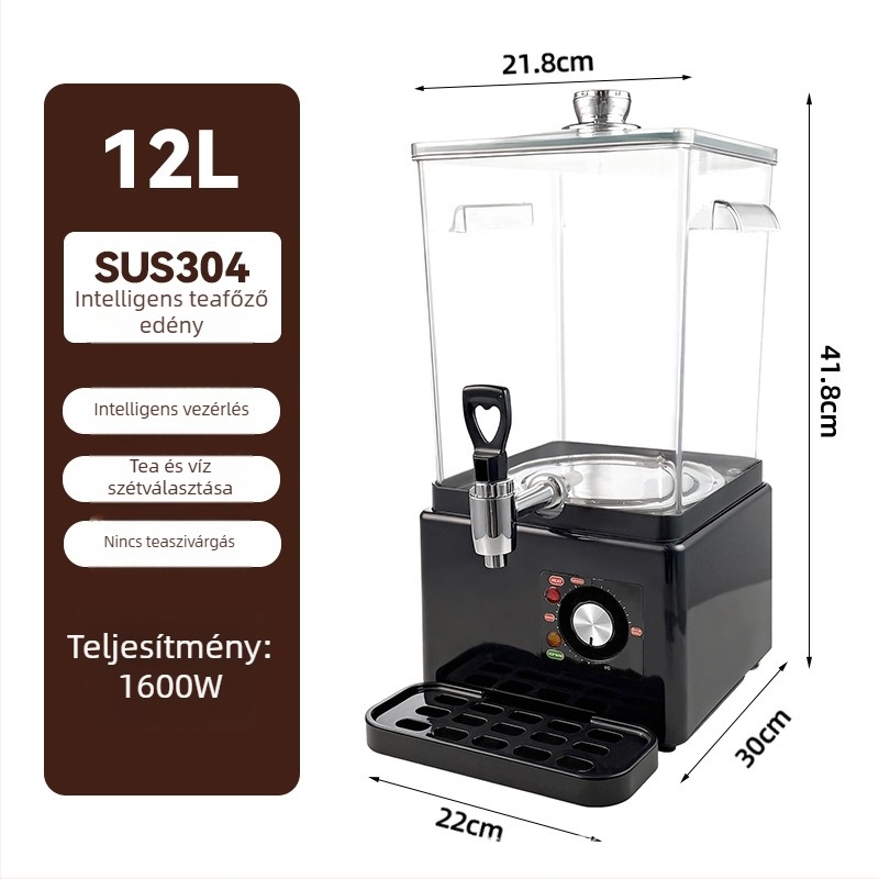 Kereskedelmi ételminőségű állandó hőmérsékletű intelligens teafőző, nagy kapacitású tartály