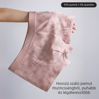 CharmKapok férfi pamut alsónemű, 10A, virágmintás rózsaszín, középmagas derekú
