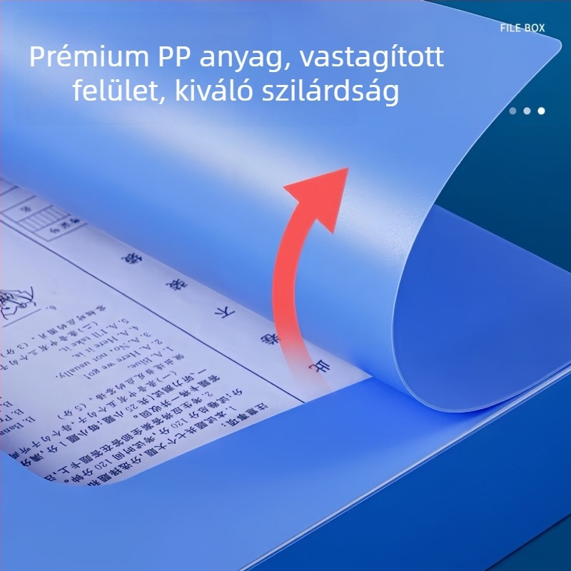 Kék műanyag irattároló doboz irodai dokumentumokhoz és archívumhoz, tároló doboz, testreszabható
