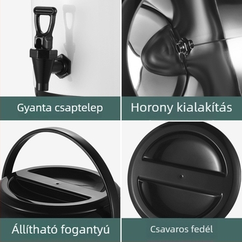 Fehér zománcolt rozsdamentes acélból készült italos tartály, nagy kapacitású, tejes-tea, szója tej és kávé számára, háromrétegű szigetelés, kereskedelmi használatra