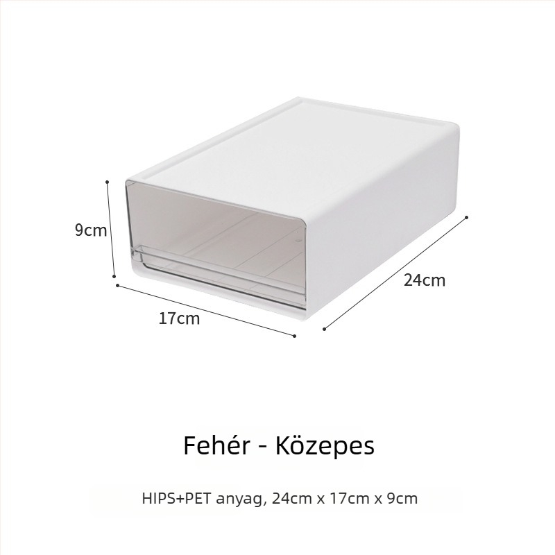 Irodaasztali egymásra tehető fiókos tároló doboz A4 fájlokhoz – egyszintes irodai rendszerező