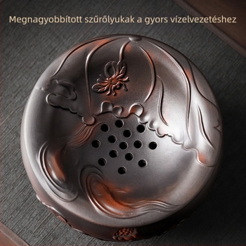 Lila agyagból készült tea-lerakódás vödör szűrő víztartállyal és tea-mosó kiegészítőkkel, nagy kapacitású