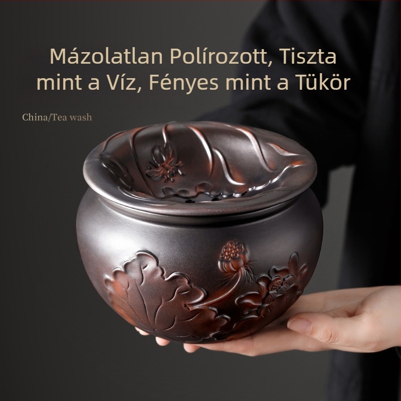 Lila agyagból készült tea-lerakódás vödör szűrő víztartállyal és tea-mosó kiegészítőkkel, nagy kapacitású