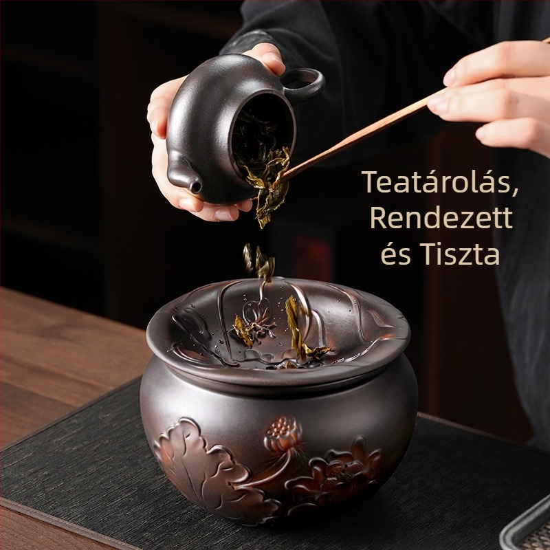 Lila agyagból készült tea-lerakódás vödör szűrő víztartállyal és tea-mosó kiegészítőkkel, nagy kapacitású